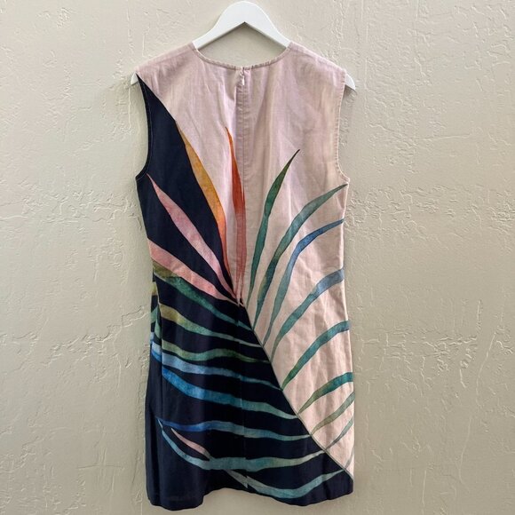 Anthropologie Conditions Apply Sleeveless Palm Print Shift Dress - Picture 5 of 6